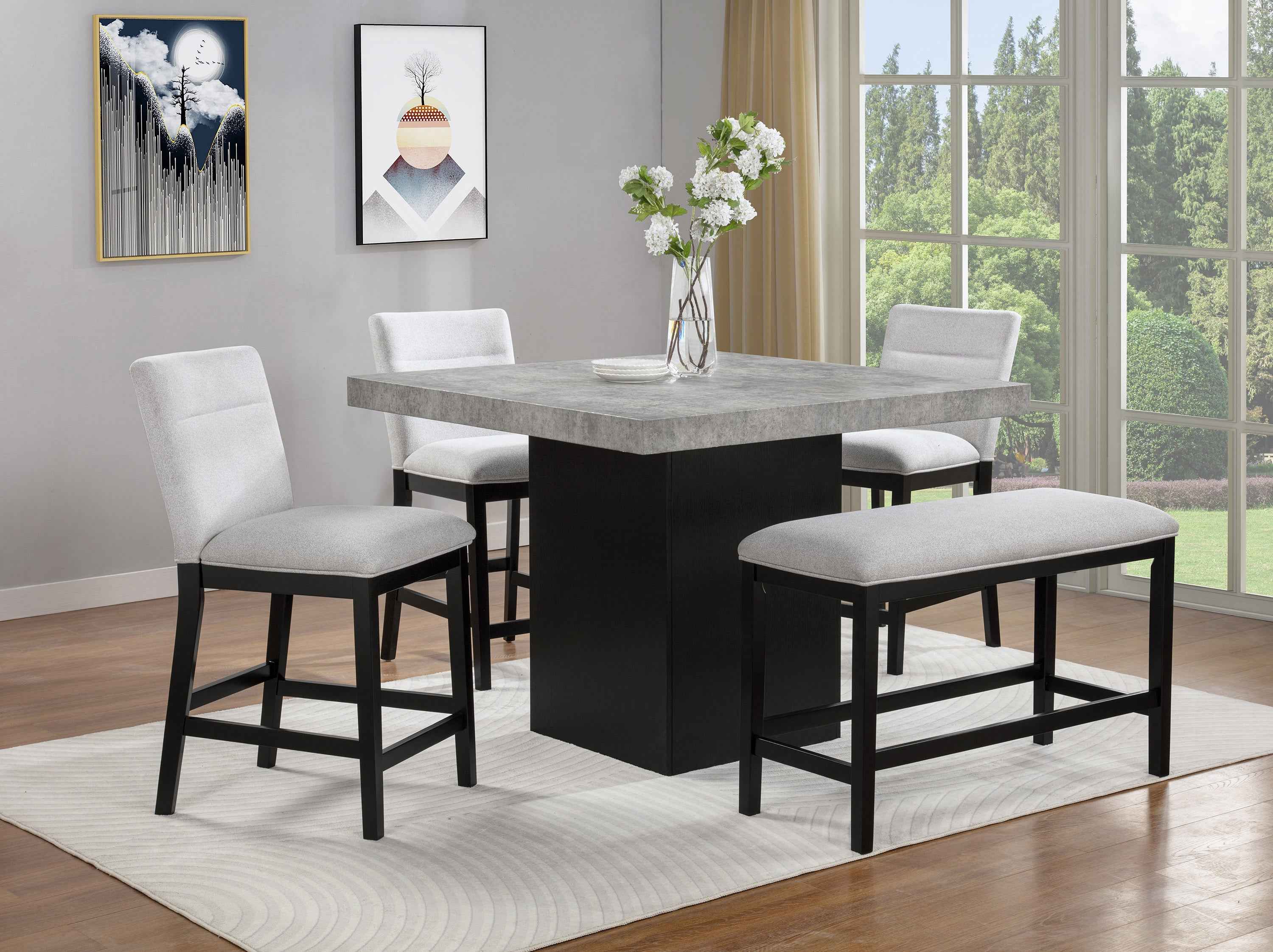 SEBASTIAN 2725BK-6P (6-Piece Counter Dining Set)