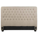 Chloe Upholstered Queen Panel Headboard Oatmeal