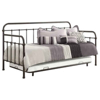 Livingston Metal Twin Daybed with Trundle Dark Bronze