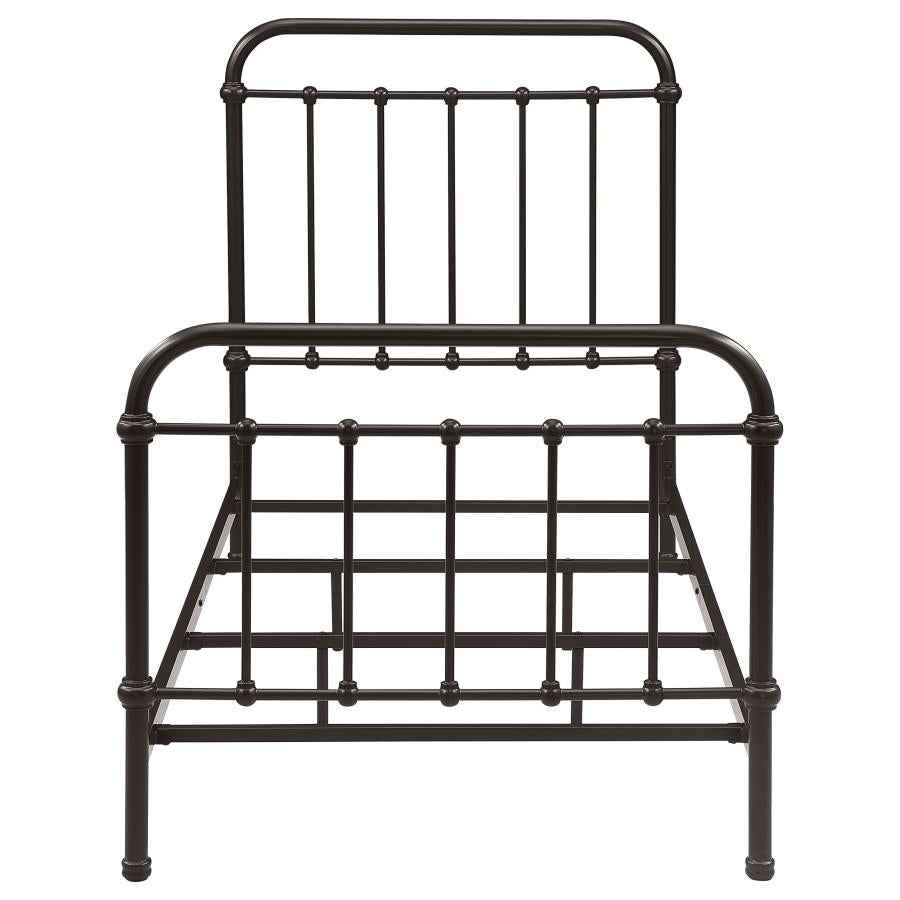 Livingston Metal Twin Open Frame Bed Dark Bronze
