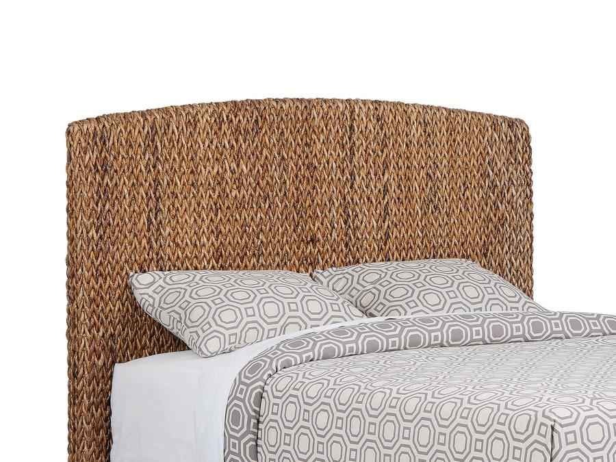 Laughton Banana Leaf Eastern King Panel Bed Amber