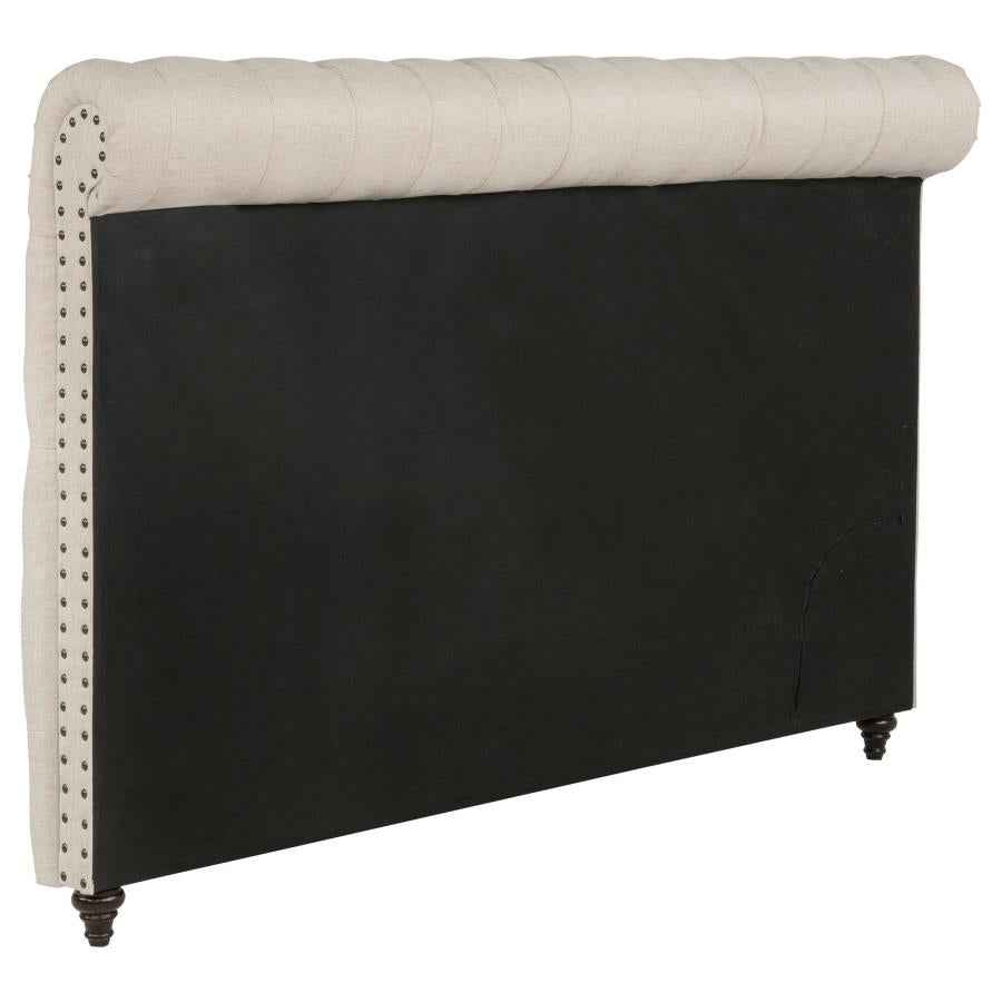 Devon 57-inch Upholstered Eastern King Headboard Beige