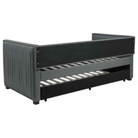 Brodie Upholstered Twin Daybed with Trundle Grey