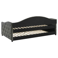 Sadie Upholstered Twin Daybed with Trundle Grey