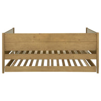 Calinda Wood Twin Daybed With Trundle Natural