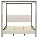Monroe Upholstered Eastern King Canopy Bed Vanilla