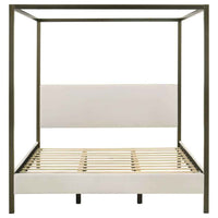 Monroe Upholstered Eastern King Canopy Bed Vanilla