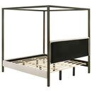 Monroe Upholstered Eastern King Canopy Bed Vanilla