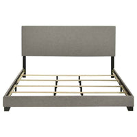 Dorian Fabric Upholstered Eastern King Panel Bed Taupe