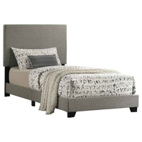 Dorian Fabric Upholstered Twin Panel Bed Taupe