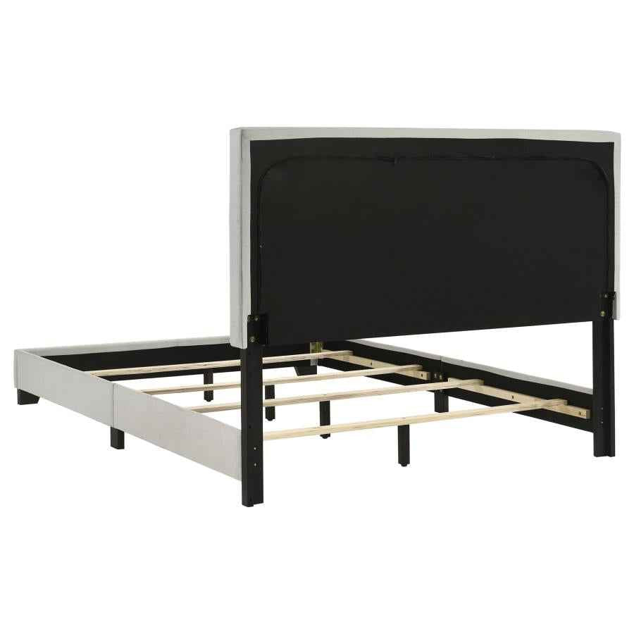 Dorian Fabric Upholstered Full Panel Bed Cream