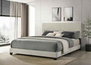 Dorian Fabric Upholstered Eastern King Panel Bed Cream
