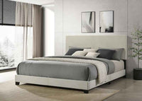 Dorian Fabric Upholstered Eastern King Panel Bed Cream