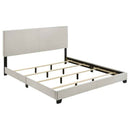 Dorian Fabric Upholstered Eastern King Panel Bed Cream