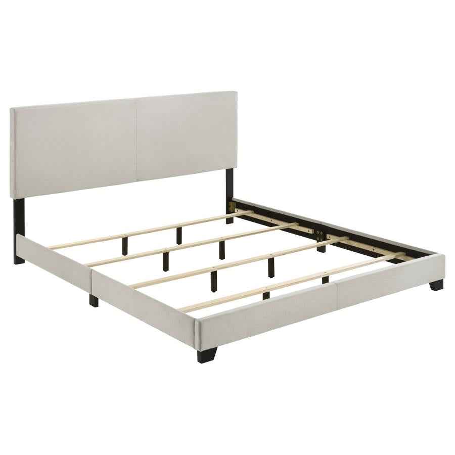 Dorian Fabric Upholstered Eastern King Panel Bed Cream
