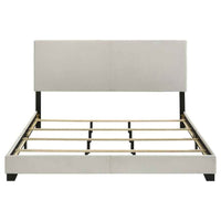 Dorian Fabric Upholstered Eastern King Panel Bed Cream