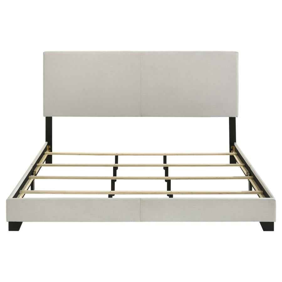 Dorian Fabric Upholstered Eastern King Panel Bed Cream