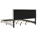 Dorian Fabric Upholstered Eastern King Panel Bed Cream