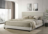 Dorian Fabric Upholstered California King Panel Bed Cream