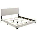 Dorian Fabric Upholstered California King Panel Bed Cream