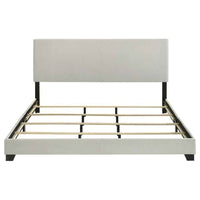Dorian Fabric Upholstered California King Panel Bed Cream