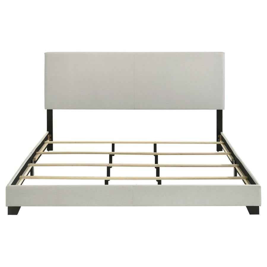 Dorian Fabric Upholstered California King Panel Bed Cream