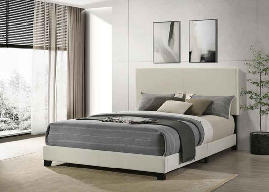 Dorian Fabric Upholstered Queen Panel Bed Cream