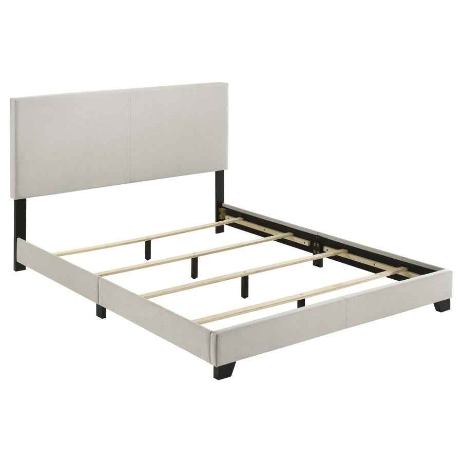 Dorian Fabric Upholstered Queen Panel Bed Cream