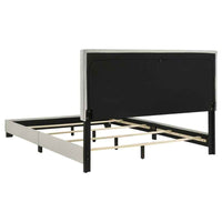 Dorian Fabric Upholstered Queen Panel Bed Cream