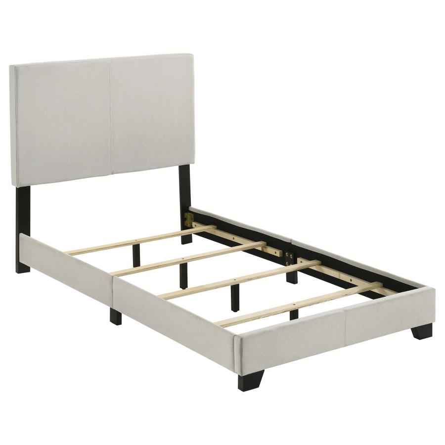 Dorian Fabric Upholstered Twin Panel Bed Cream