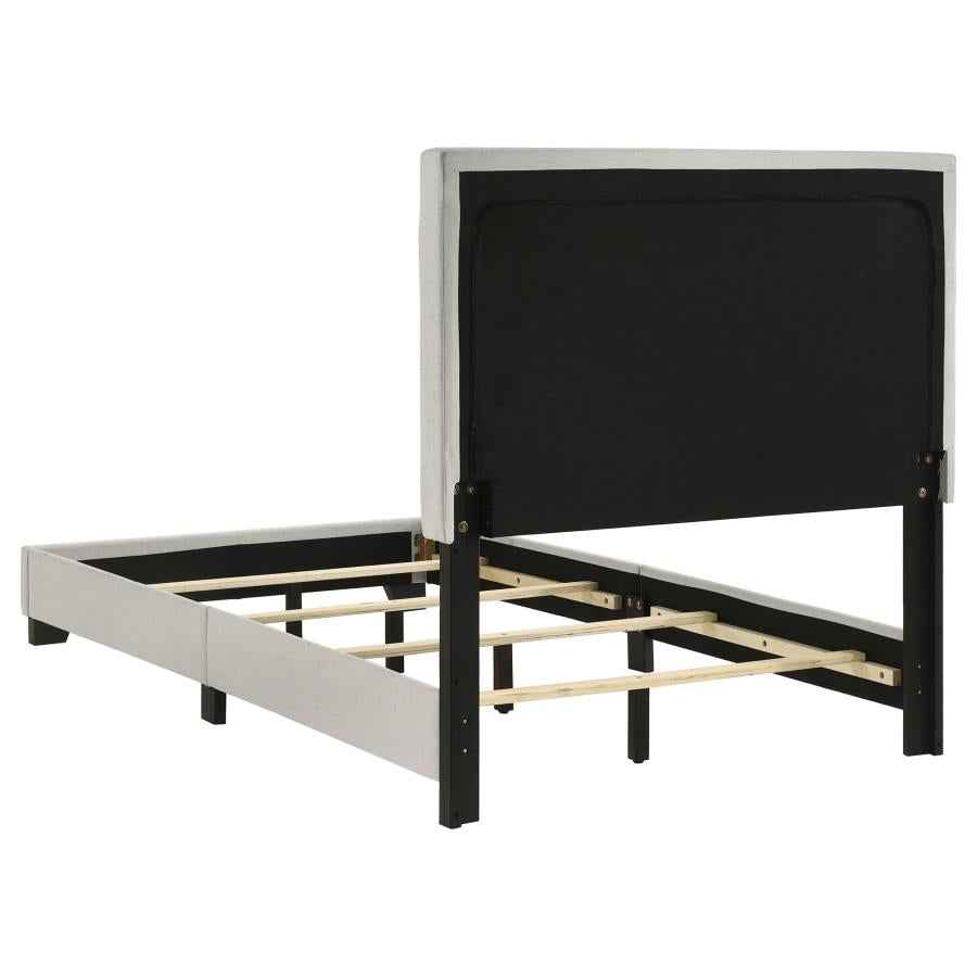 Dorian Fabric Upholstered Twin Panel Bed Cream