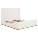 Nala Eastern King Bouclé Upholstered Platform Bed Cream
