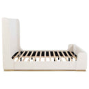 Nala Eastern King Bouclé Upholstered Platform Bed Cream