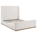 Nala Queen Bouclé Upholstered Platform Bed Cream