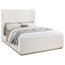 Nala Queen Bouclé Upholstered Platform Bed Cream
