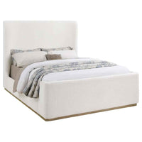 Nala Queen Bouclé Upholstered Platform Bed Cream