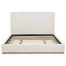 Knox Eastern King Bouclé Upholstered Platform Bed Cream