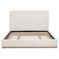 Knox Eastern King Bouclé Upholstered Platform Bed Cream