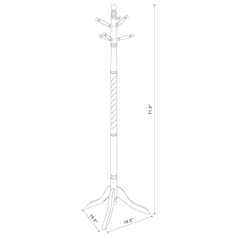 Riona 6 Hook Freestanding Wood Coat Rack Hat Hanger Merlot