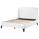 Mosby Upholstered Queen Wingback Bed Snow
