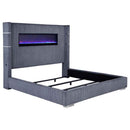 Tisdall Upholstered Eastern King Flame Visualizer Bed Grey