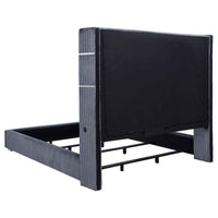 Tisdall Upholstered Cal King Flame Visualizer Bed Grey