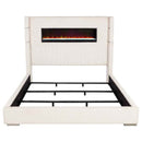 Tisdall Upholstered Eastern King Flame Visualizer Bed Cream - Home & Sleep Outlet