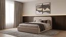 Anders Upholstered Full Storage Lift Platform Bed Beige - Home & Sleep Outlet