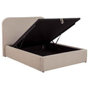 Anders Upholstered Full Storage Lift Platform Bed Beige - Home & Sleep Outlet