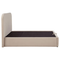 Anders Upholstered Full Storage Lift Platform Bed Beige - Home & Sleep Outlet