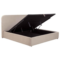 Anders Upholstered Eastern King Storage Lift Platform Bed Beige - Home & Sleep Outlet