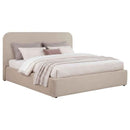 Anders Upholstered Eastern King Storage Lift Platform Bed Beige - Home & Sleep Outlet