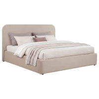 Anders Upholstered Eastern King Storage Lift Platform Bed Beige - Home & Sleep Outlet