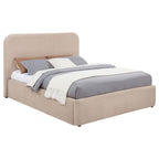 Home & Sleep Outlet - Anders Upholstered Eastern King Storage Lift Platform Bed Beige